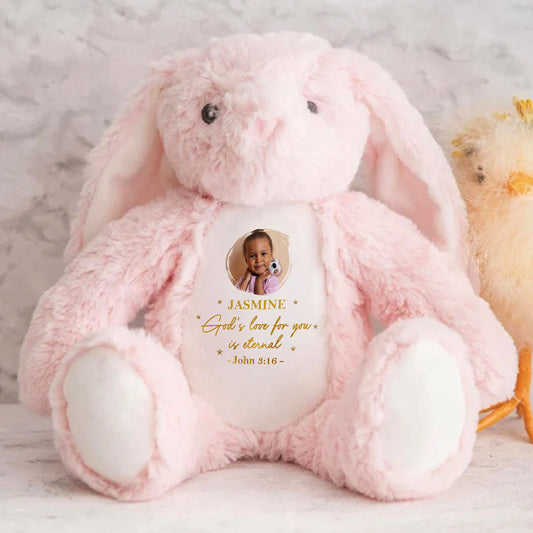 God's Promises For Kids - Personalized Stuffed Bunny