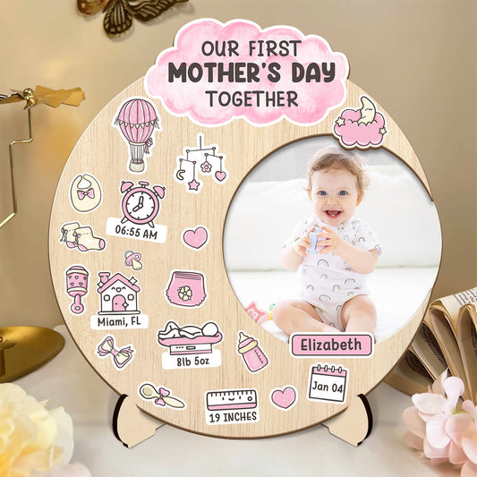 Our First Mother's Day - Personalized 2-Layered Wooden Plaque