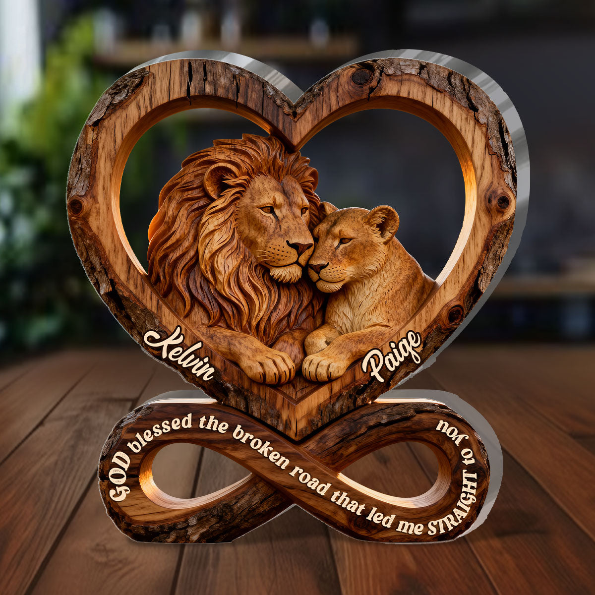 God Blessed The Broken Road That Led Me Straight To You - Personalized Custom Shaped Squared Acrylic Plaque