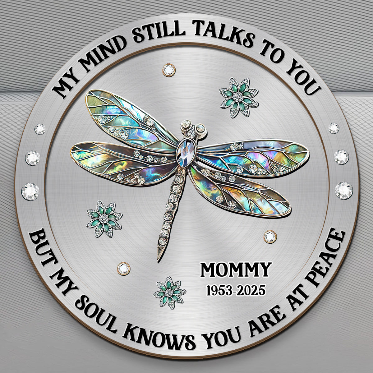 Memorial My Mind Still Talks To You - Personalized Car Visor Clip