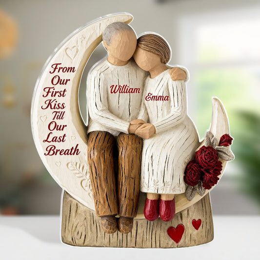 From Our First Kiss Till Our Last Breath - Personalized Custom Shaped Squared Acrylic Plaque