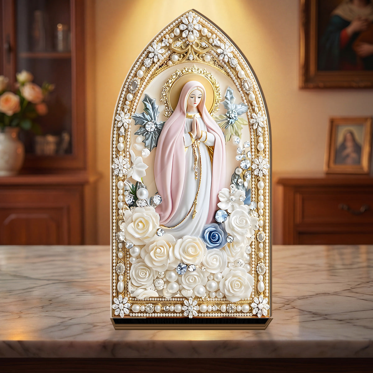 Blessed Mary Prayer Gift - Personalized Candle Holder