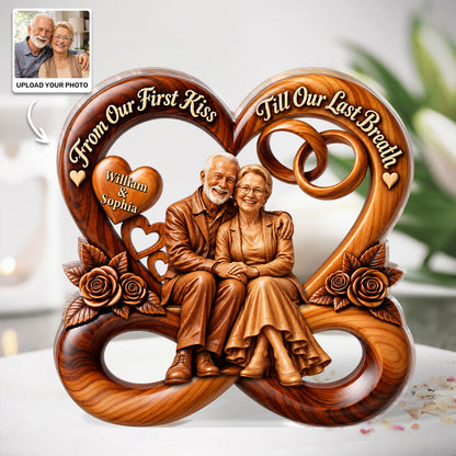 From Our First Kiss Till Our Last Breath - Personalized Custom Shaped Acrylic Plaque