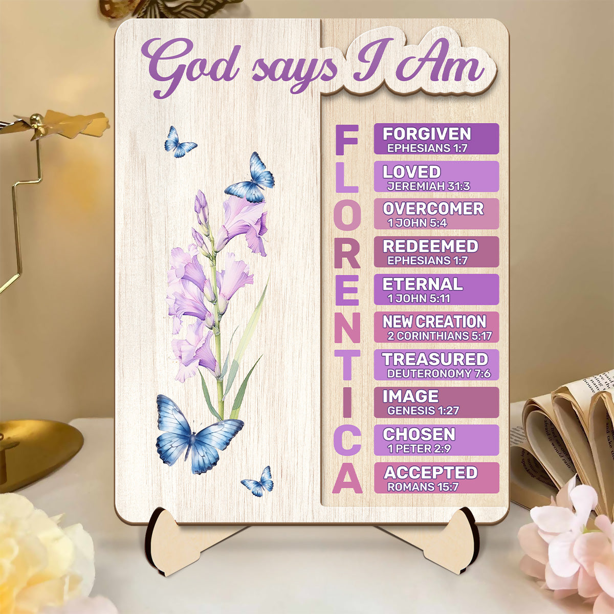 God Says You Are - Personalized 2-Layered Wooden Plaque