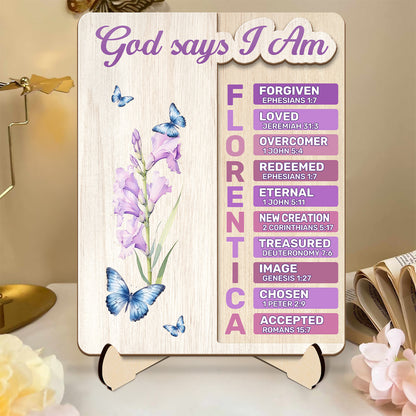 God Says You Are - Personalized 2-Layered Wooden Plaque