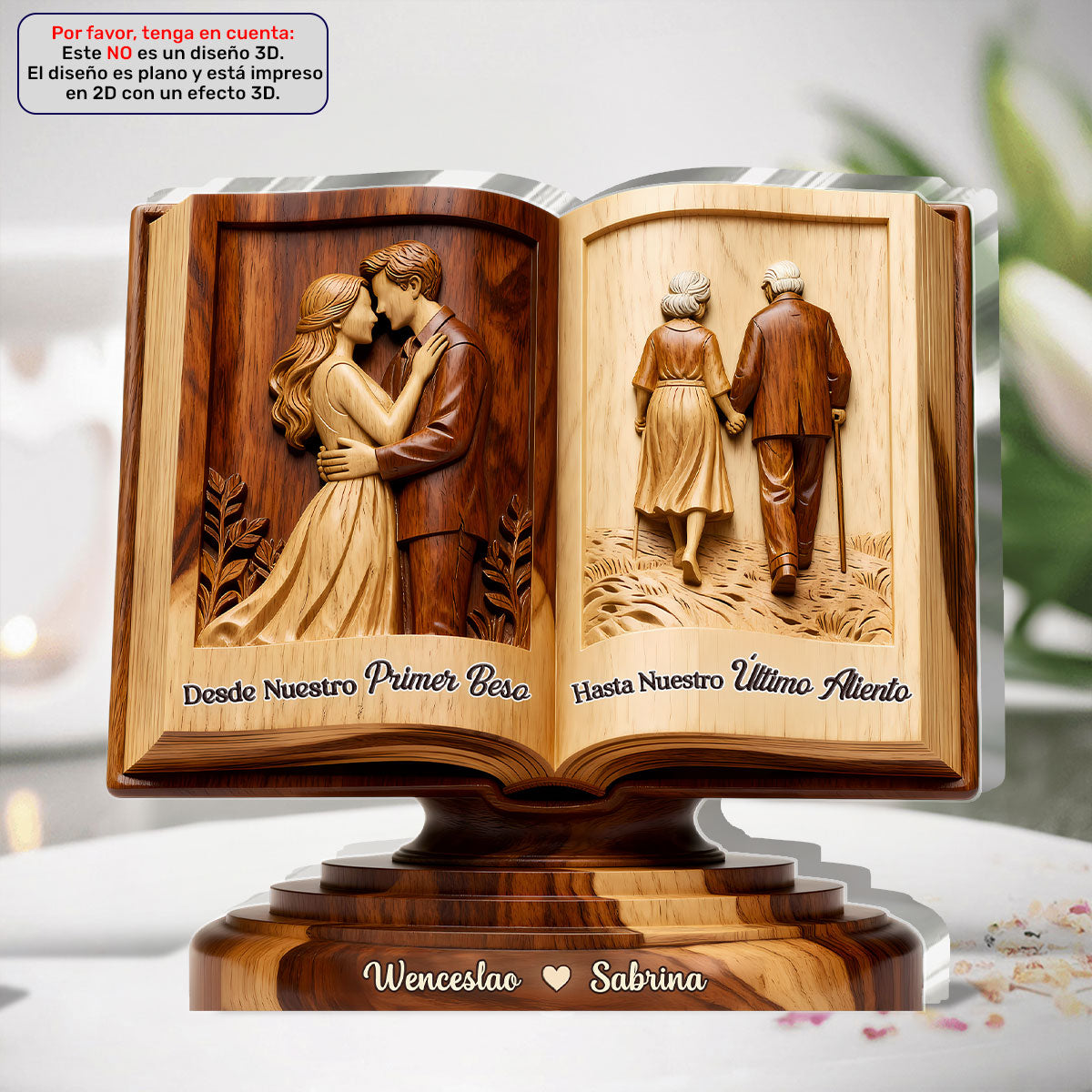 Páginas Eternas Nuestra Historia - Personalized Custom Shaped Acrylic Plaque