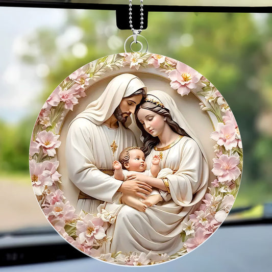 Nativity Scene - Personalized 1-Side Car Acrylic Hanging Ornament