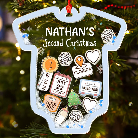 Baby 1st Christmas - Personalized 3 Layered Christmas Shaker Ornament FCCSOLEHA2160L