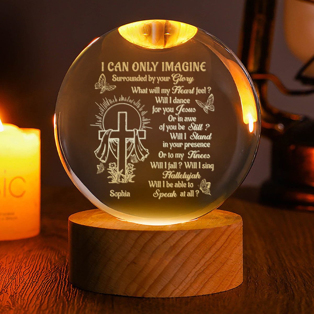 I Can Only Imagine - Personalized Crystal Ball Night Light