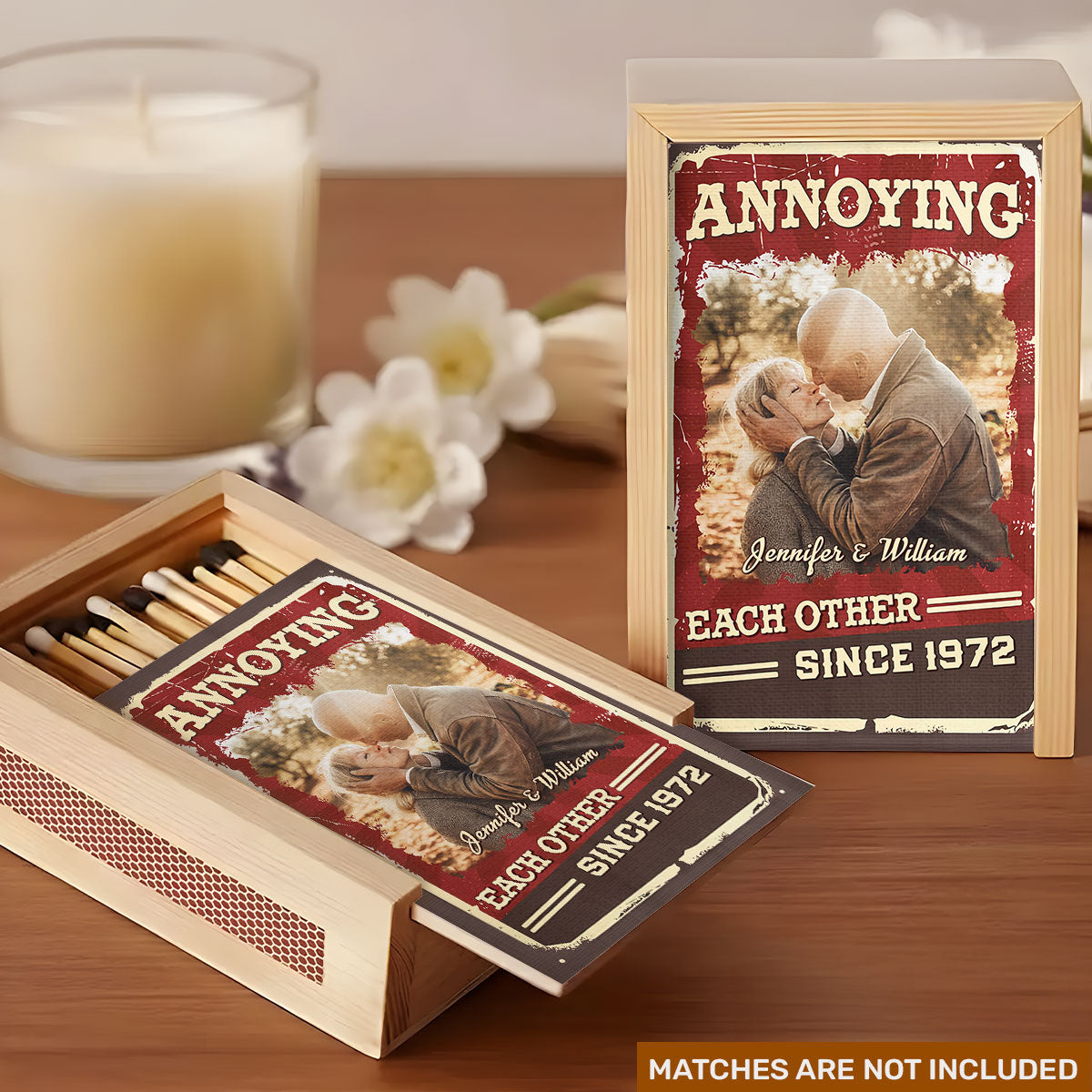 Annoying Each Other For Plenty Of Years And Still Going Strong - Personalized Wooden Matchbox