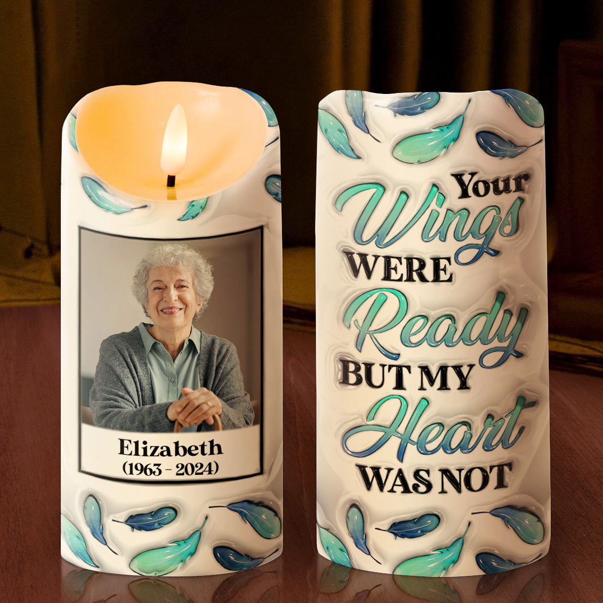 Your Wings Were Ready But My Heart Was Not - Personalized Flameless LED Candle