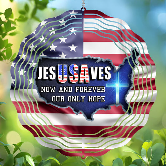 Jesus Saves USA - Wind Spinners