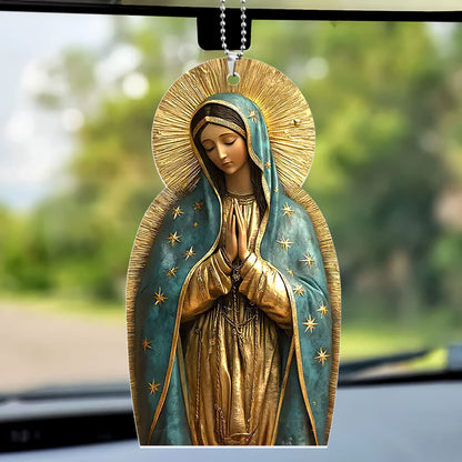 Vintage Style Virgin Mary - 1-Side Car Acrylic Hanging Ornament