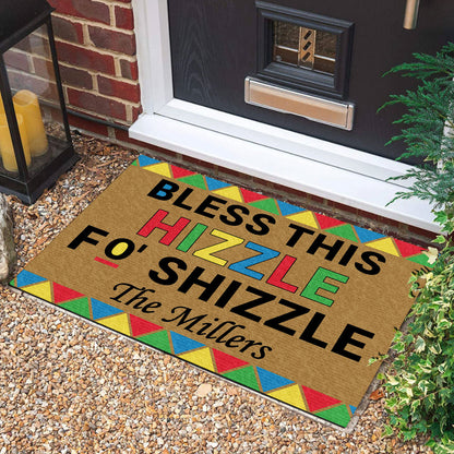 Bless This Hizzle Fo Shizzle - Personalized Doormat