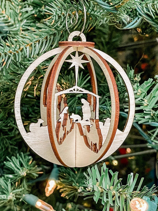 Assemble Nativity Scene Wood Ornament