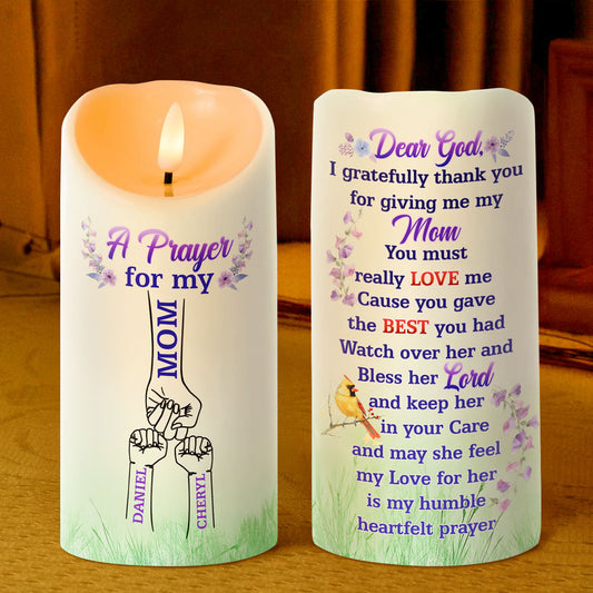 A Prayer For My Mom/Grandma/Aunt - Personalized Flameless LED Candle