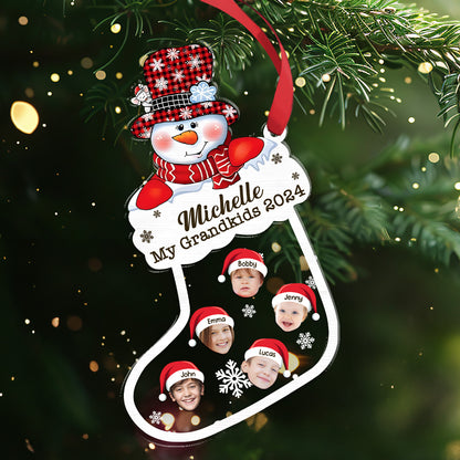 Grandkids - Personalized 3 Layered Christmas Shaker Ornament FCCSOLETN2529L