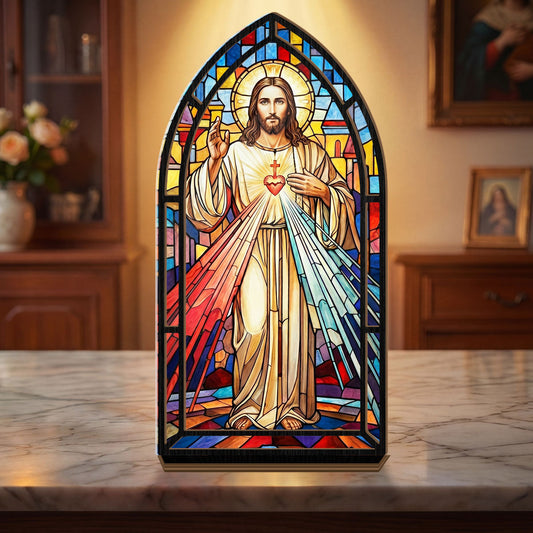 Divine Mercy Eternal Love Light - Personalized Candle Holder