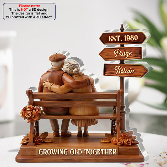 Growing Old Together - Personalized Custom Shaped Acrylic Plaque