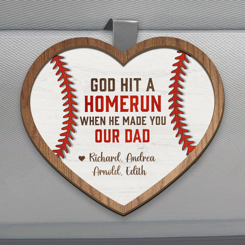 God Hit A Homerun - Personalized Car Visor Clip
