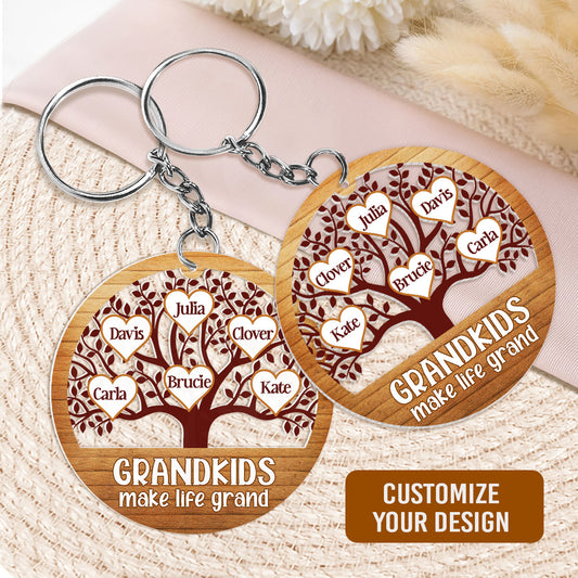 Grandkids Make Life Grand - Personalized Acrylic Keychain FCKCH890