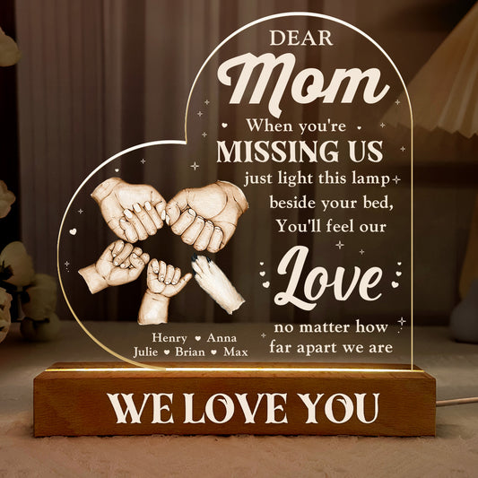 When You Are Missing Us Light This Lamp - Personalized Acrylic Plaque Night Light