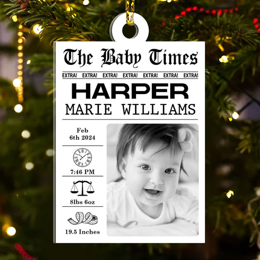 The Baby Times - Personalized 1-Side Acrylic Ornament