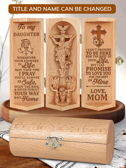 To My Son/daughter - Personalized Openable Wooden Cylinder Sculpture of Jesus Christ