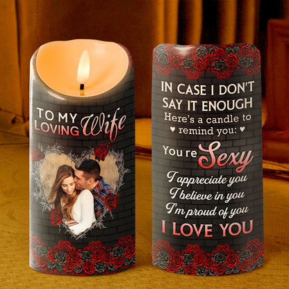 To My Loving Wife - Personalized Flameless LED Candle