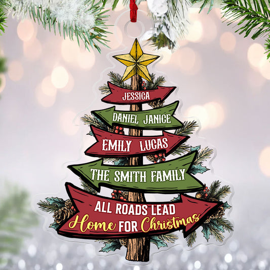 All Roads Lead Home For Christmas - Personalized 1-Side Acrylic Ornament