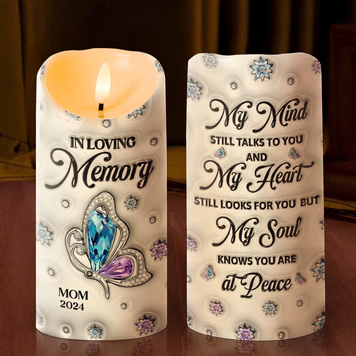 My Soul Knows You're At Peace - Personalized Flameless LED Candle