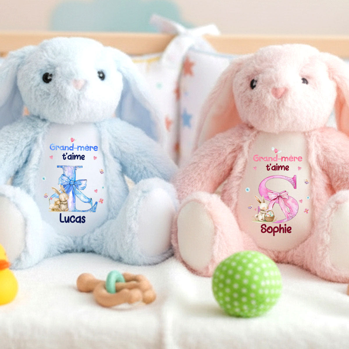 Grand-mère T'aime - Personalized Stuffed Bunny