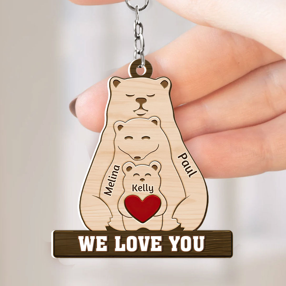 Papa Mama Love You - Personalized Acrylic Keychain