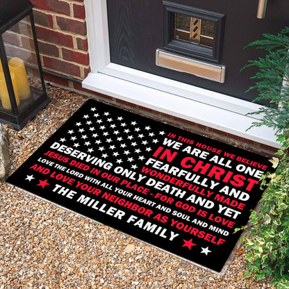 In This House We Believe - Personalized Doormat