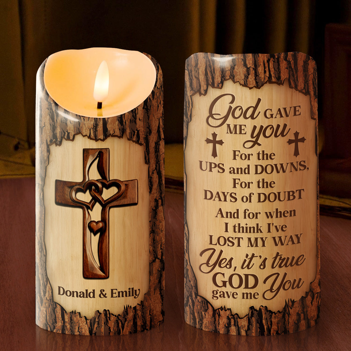 God Gave Me You - Personalized Flameless LED Candle