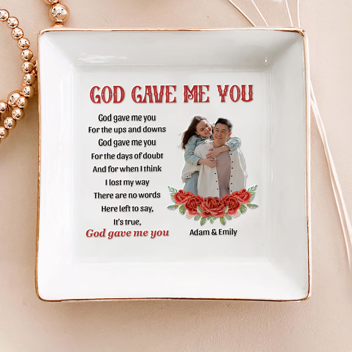 God Gave Me You - Personalized Jewelry Dish