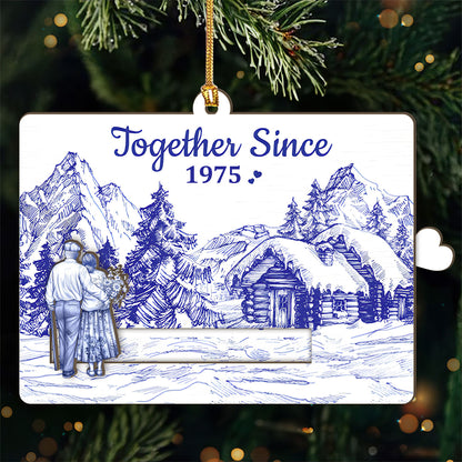 A Love Story - Personalized Wooden Slider Ornament
