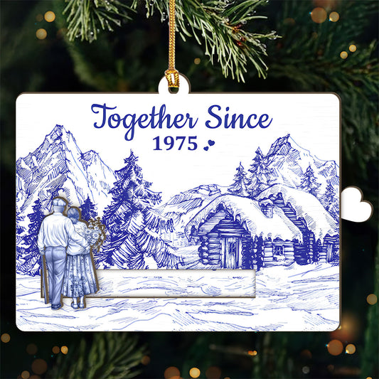 A Love Story - Personalized Wooden Slider Ornament
