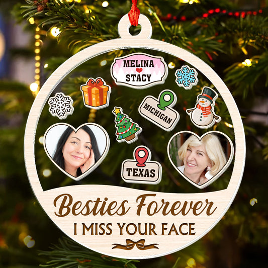 I Miss Your Face - Personalized 3 Layered Christmas Shaker Ornament