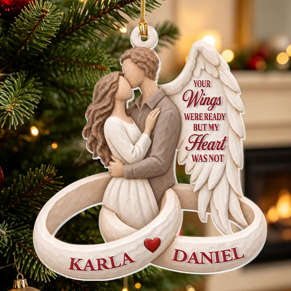 Your Wings Were Ready - Personalized 3D Relief White Acrylic Ornament
