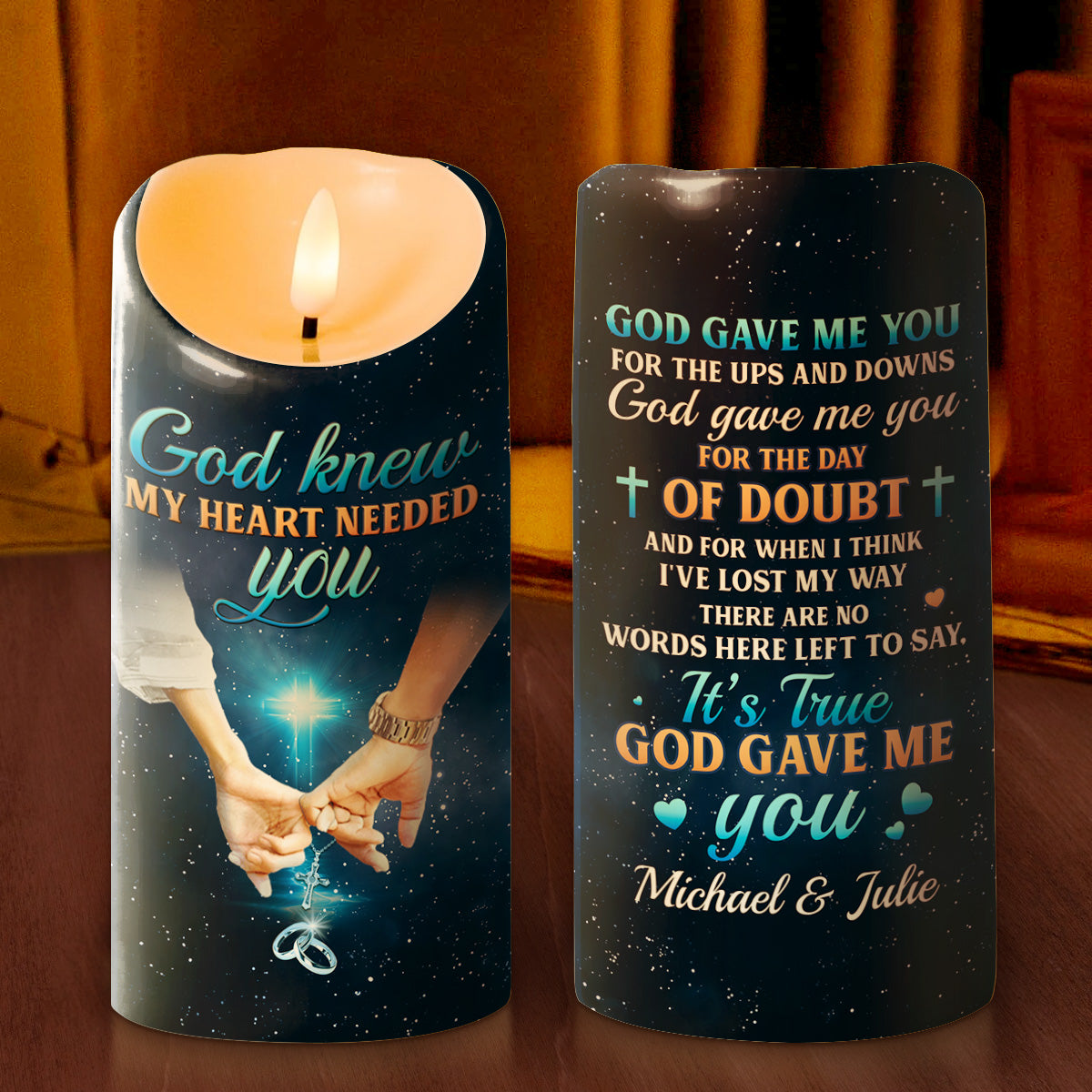 God Knew My Heart Needed You - Personalized Flameless LED Candle