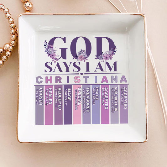 God Says I Am - Personalized Jewelry Dish FCJDNUTN1871D