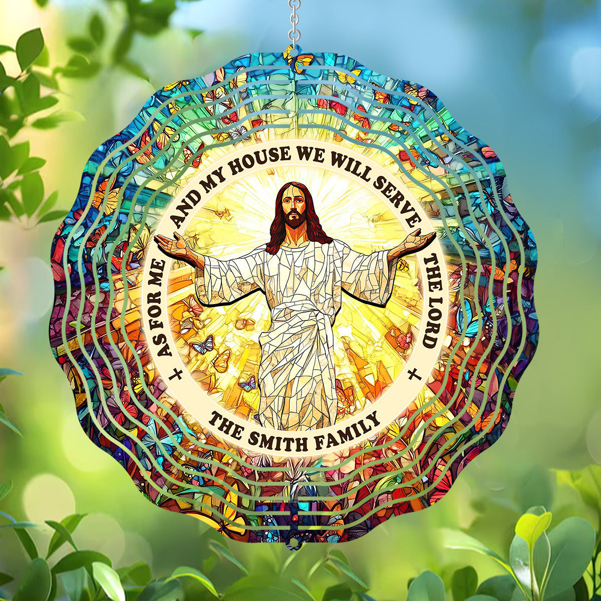 As For Me And My House We Will Serve The Lord - Personalized Wind Spinners