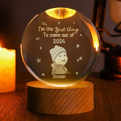 I'm The Best Things To Come Out Baby - Personalized Wooden Base Crystal Lamp