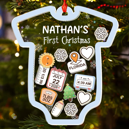 Baby 1st Christmas - Personalized 3 Layered Christmas Shaker Ornament FCCSOLEHA2160L