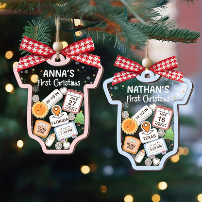 Baby 1st Christmas - Personalized 3 Layered Christmas Shaker Ornament FCCSOLEHA2160L