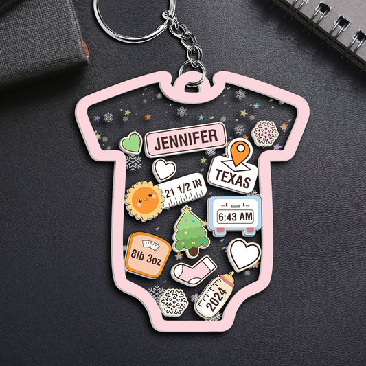 Lovely Baby Information - Personalized Acrylic Keychain