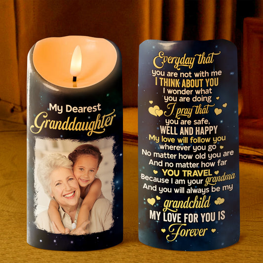 My Dearest Granddaughter, Grandson I Pray You Are Safe - Personalized Flameless LED Candle