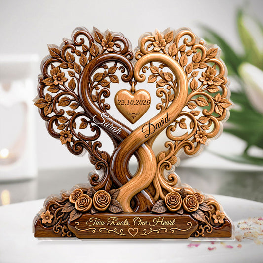 Two Roots One Heart - Personalized Custom Shaped Acrylic Plaque
