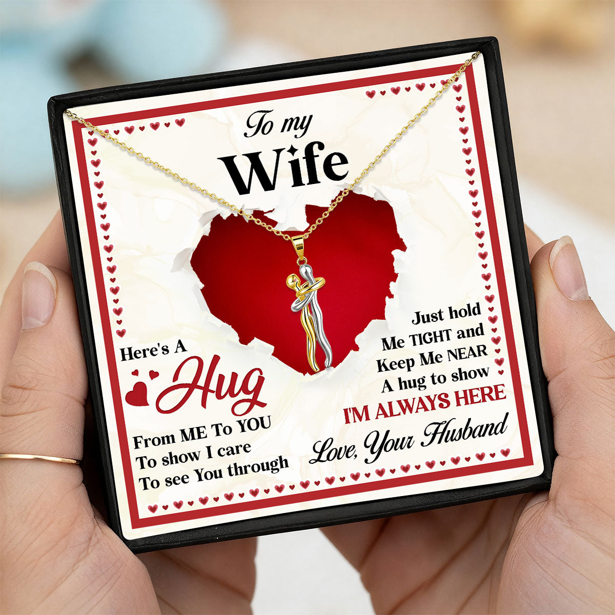 Here's A Hug From Me To You - Personalized Hug Charm Necklace – FaithCorner